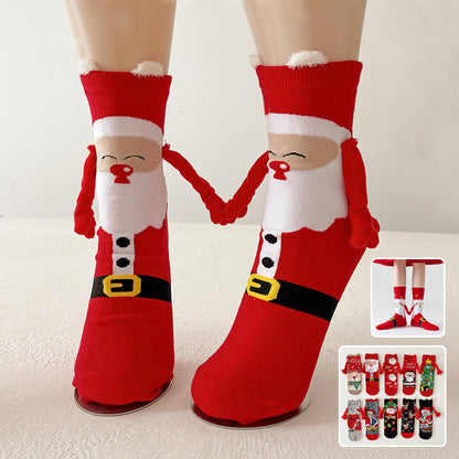 Truffle | Christmas Socks Magnetic Hands Red Heel