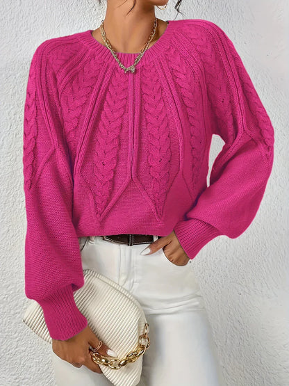 Odessa | Cable Knit Raglan Sleeve Sweater