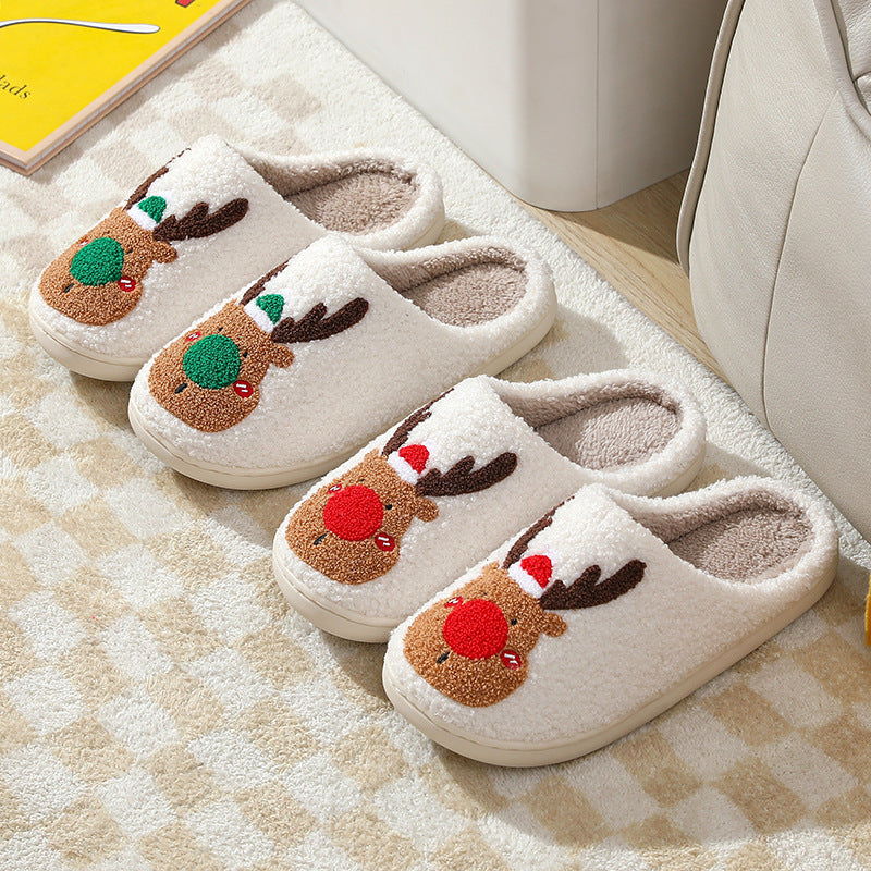 Belle | Christmas Slippers Reindeer Face Slip On