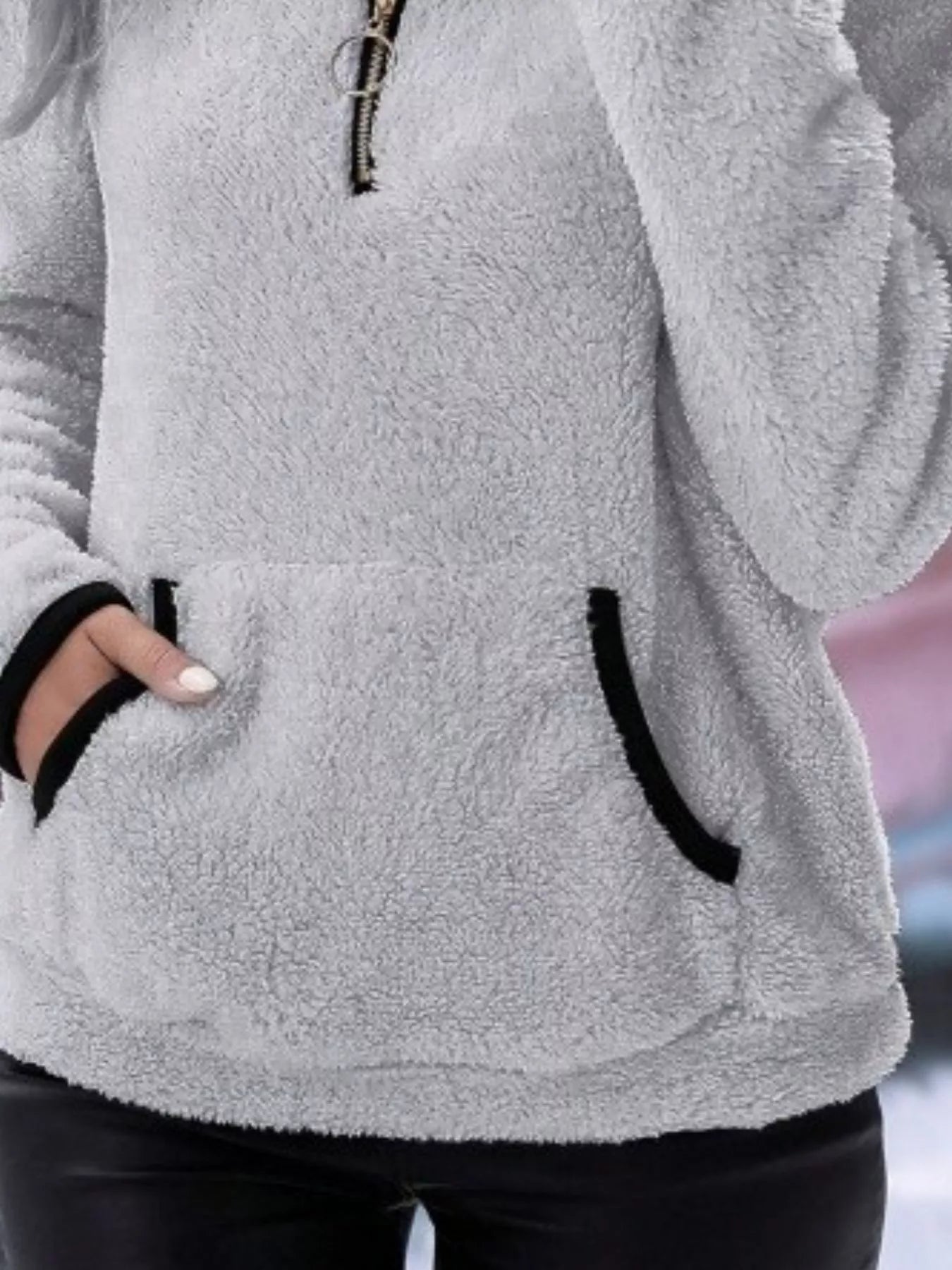 Helen | Women's Half-Zip Fleece Pullover Teddy Jumper