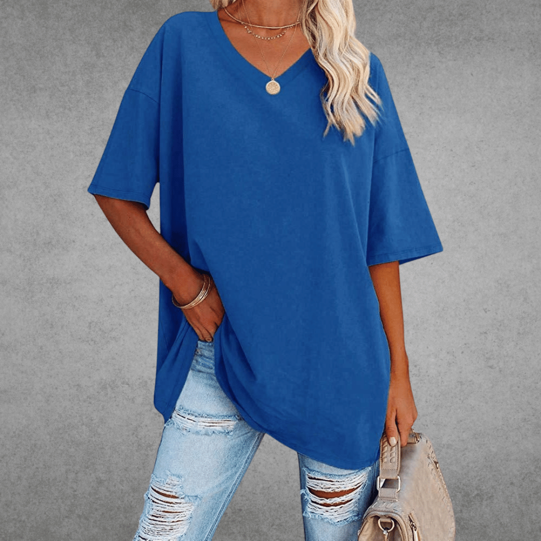 Nikita | Stylish Oversized V-Neck Shirt
