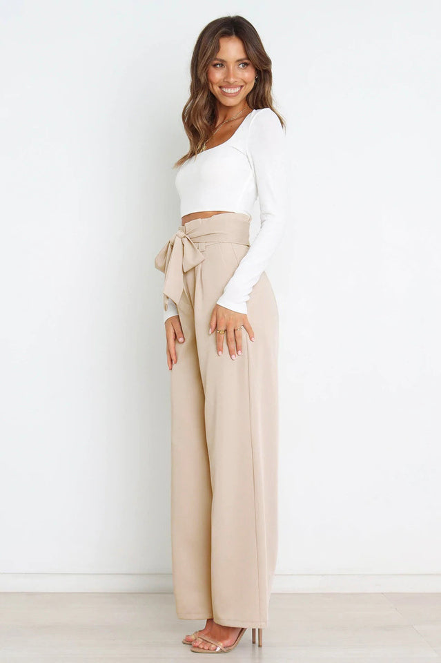 Wren | High Waist Wide Leg Linen Trousers