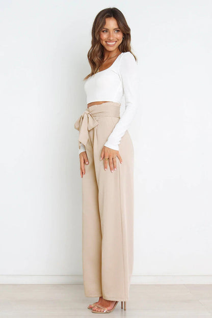 Wren | High Waist Wide Leg Linen Trousers