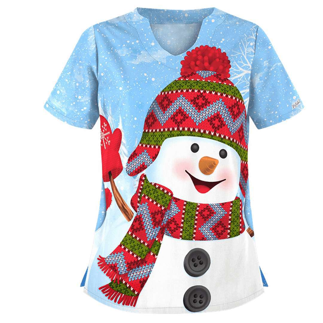 Angelica | Christmas T Shirt V Neck Print