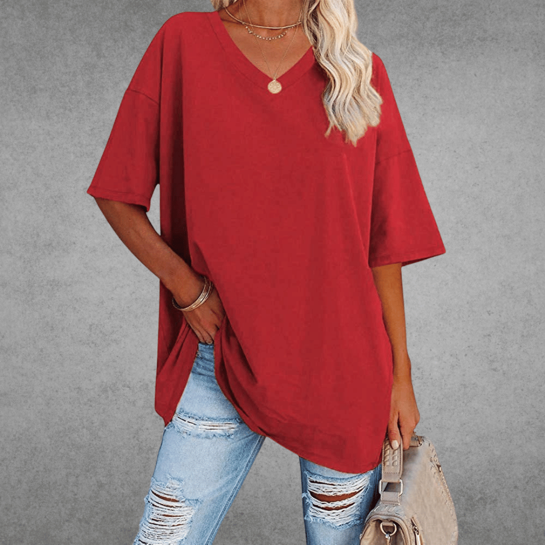 Nikita | Stylish Oversized V-Neck Shirt