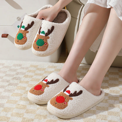 Belle | Christmas Slippers Reindeer Face Slip On