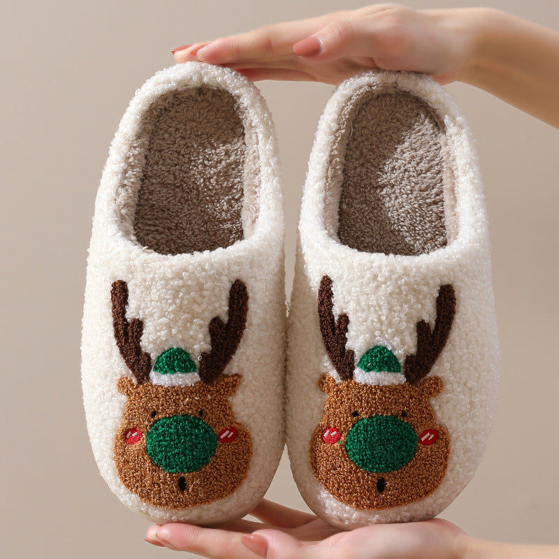 Belle | Christmas Slippers Reindeer Face Slip On