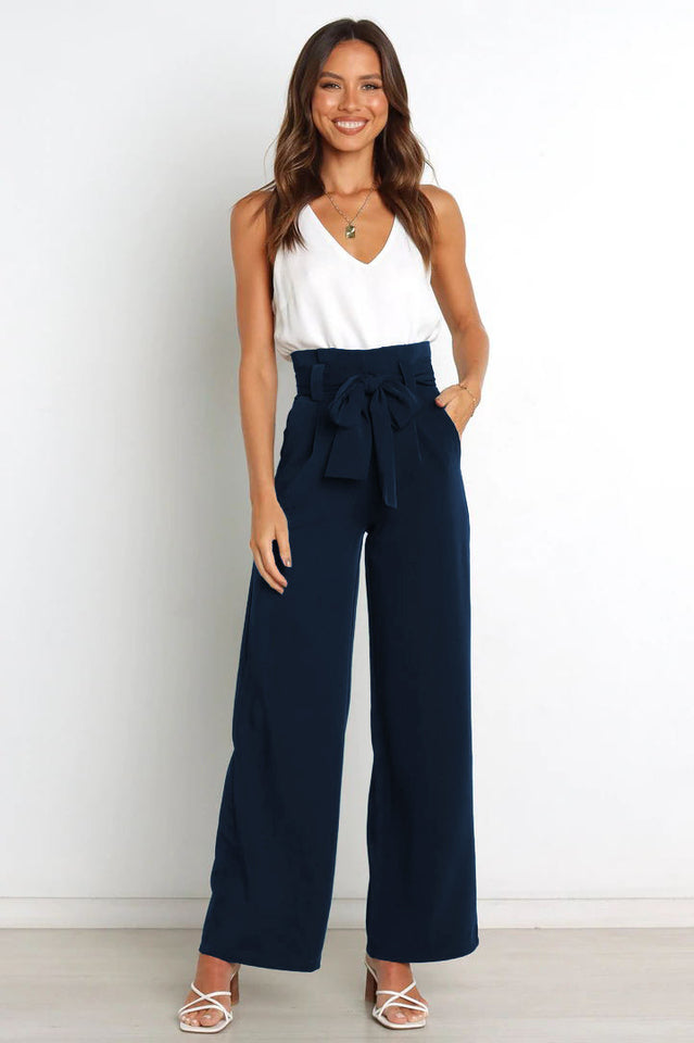Wren | High Waist Wide Leg Linen Trousers
