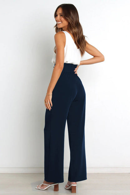 Cosima | High-Waist Wide Leg Knit Trousers