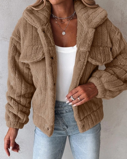 Lori | Women's Sherpa Button-Front Casual Jacket