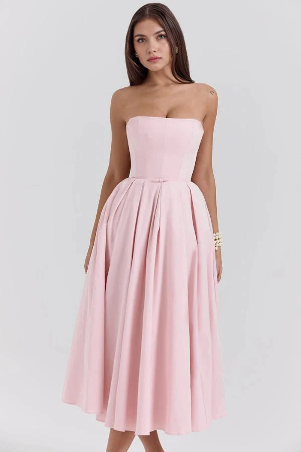 Aneri | Strapless Corset Midi Sundress