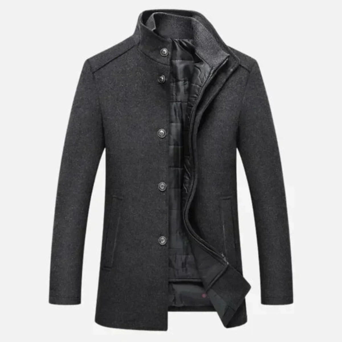 Lachlan | Stand Collar Quilted Overcoat