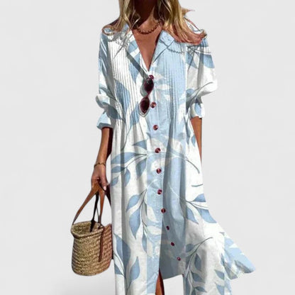 Pressa | Printed Button-Front Relaxed Everyday Midi Dress
