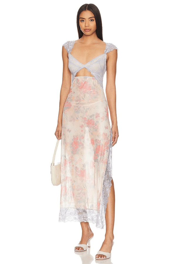 Paige | Floral Lace Overlay Sheath Dress