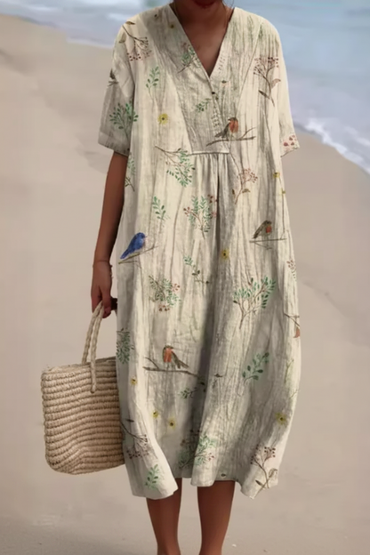 Floravia | Floral Flowy Lightweight Holiday Maxi Dress