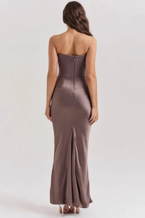 Sloane | Satin Corset Floor-Length Gown
