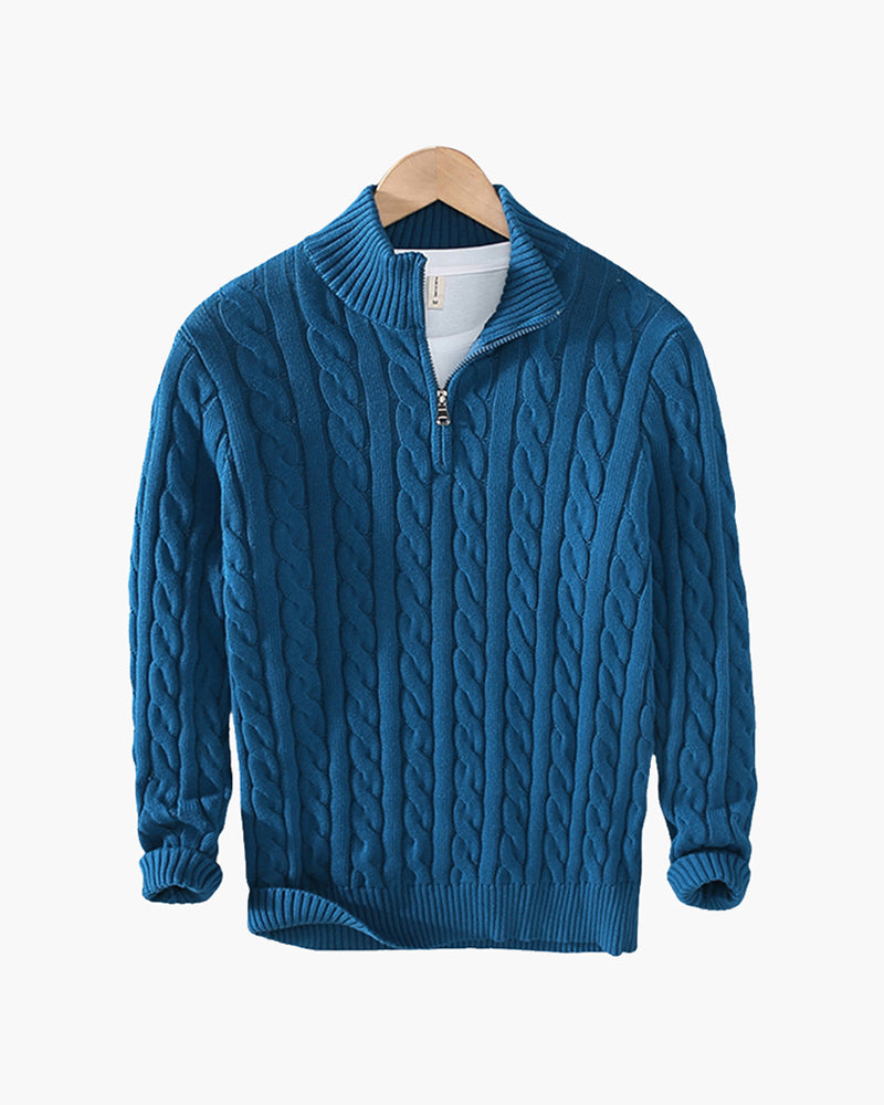 Francesco | Cable Knit Half-Zip Sweater