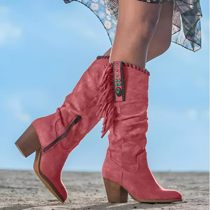Maria | Women's Knee High Heeled Cowboy Boots