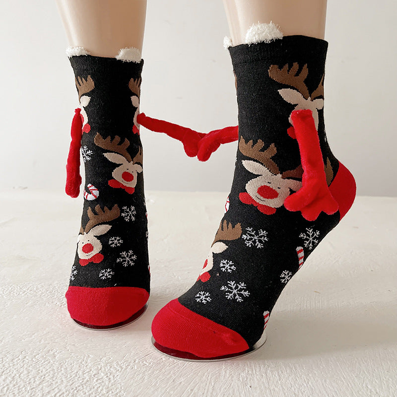 Truffle | Christmas Socks Magnetic Hands Red Heel