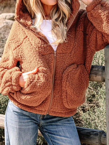 Marjorie | Women's Relaxed Fit Zip Up Teddy Jacket