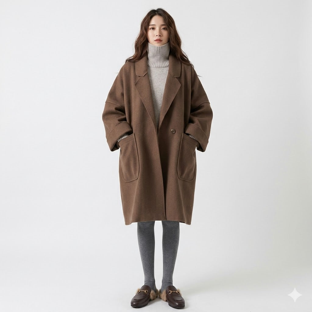 Elodie | Longline Wool-Blend Coat