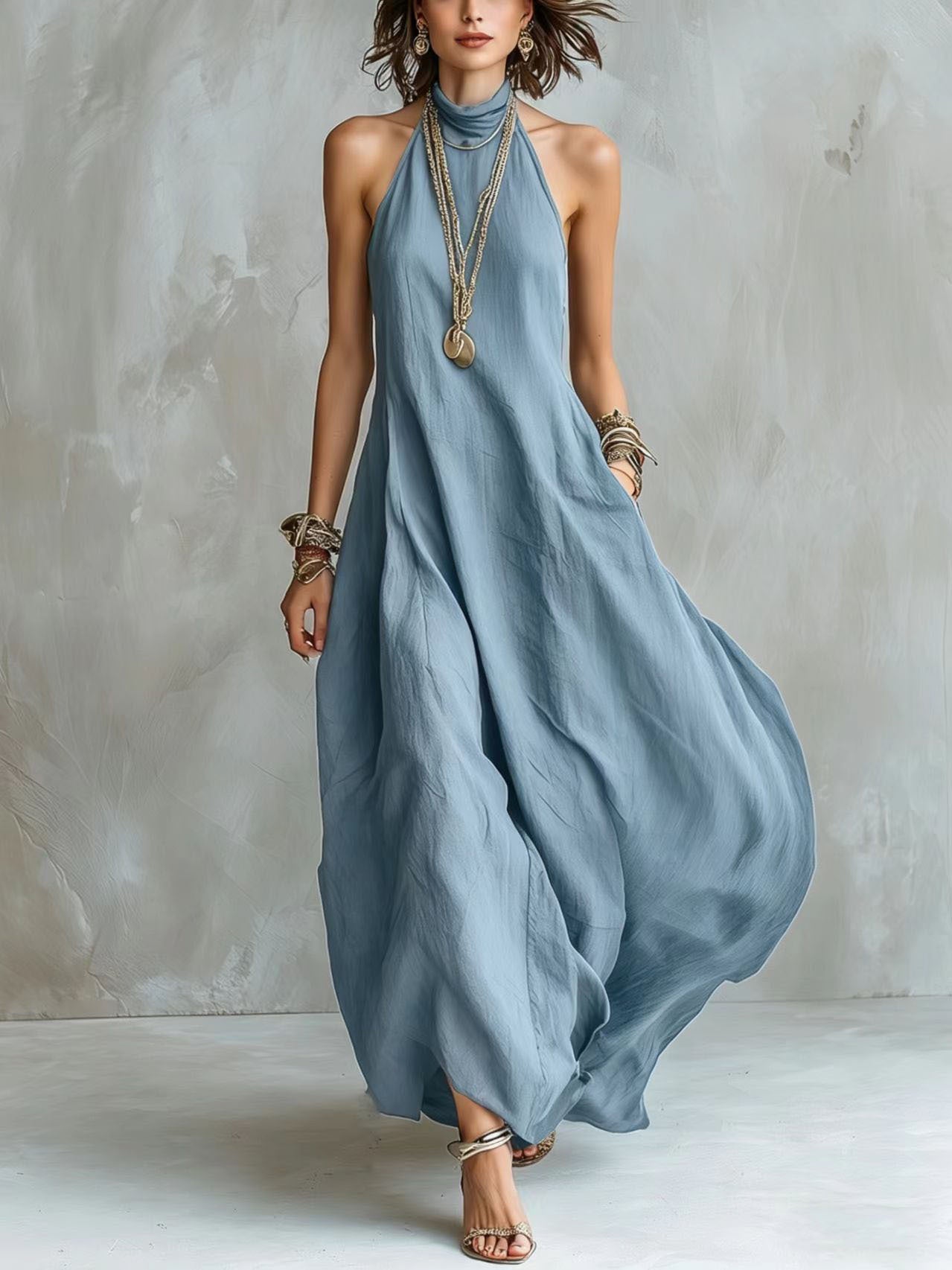 Bohemian Halter Maxi Dress For Women