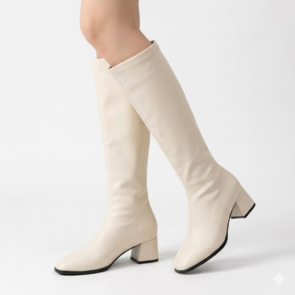 Elena | Elegant Knee-High Block Heel Boots
