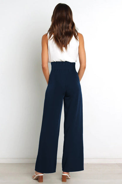 Cosima | High-Waist Wide Leg Knit Trousers
