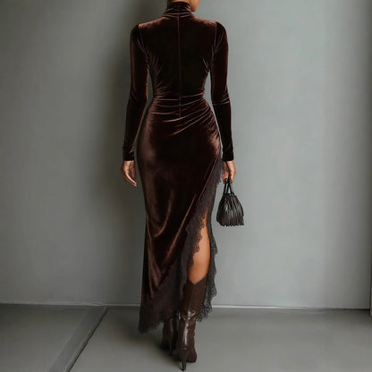 Elegant Velvet Maxi Dress For Women