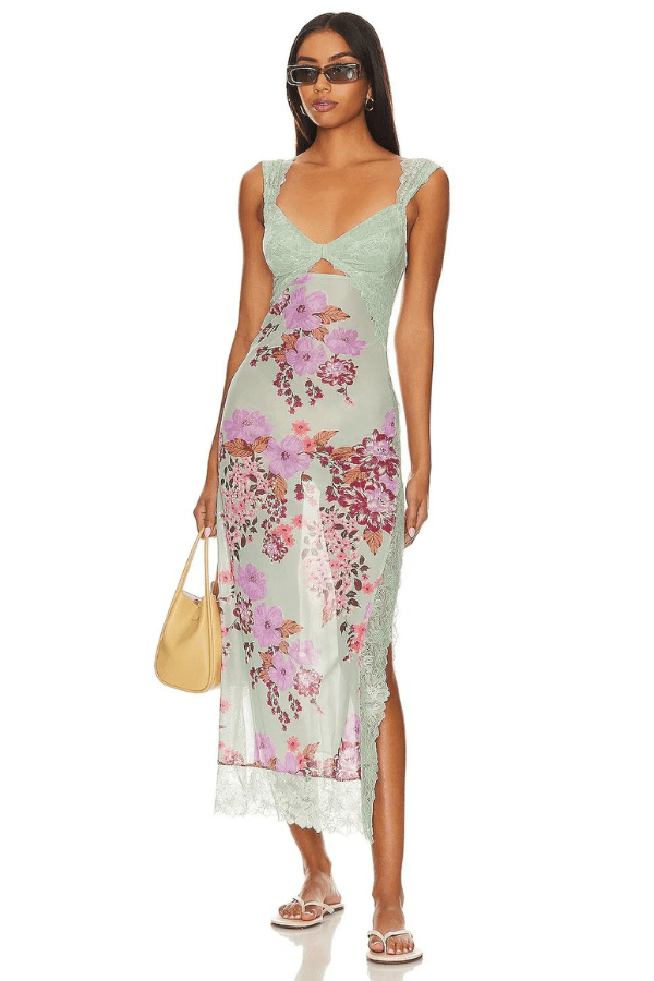 Paige | Floral Lace Overlay Sheath Dress