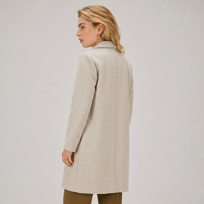 Hester | Relaxed Wool Blend Notch Lapel Long Coat
