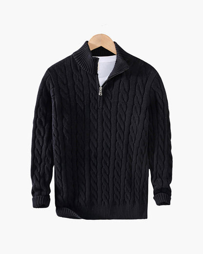 Francesco | Cable Knit Half-Zip Sweater