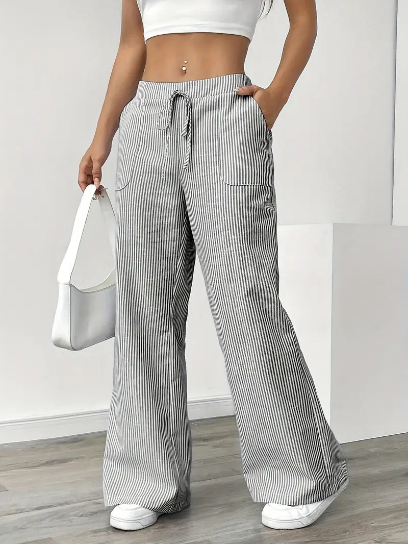 Linda | Elegant Striped Pants with Pockets in Trendy Colors