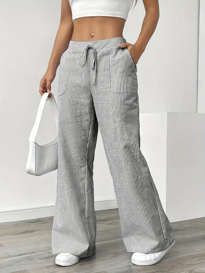 Linda | Elegant Striped Pants with Pockets in Trendy Colors