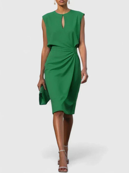 Ruchelle | Ruched Waist Elegant Occasion Midi Dress
