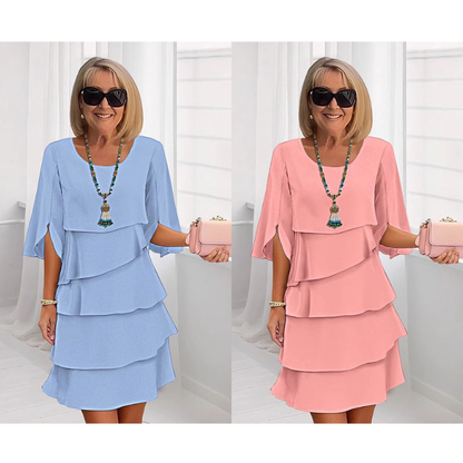 Pixie | Layered Puff Sleeve Midi Dress