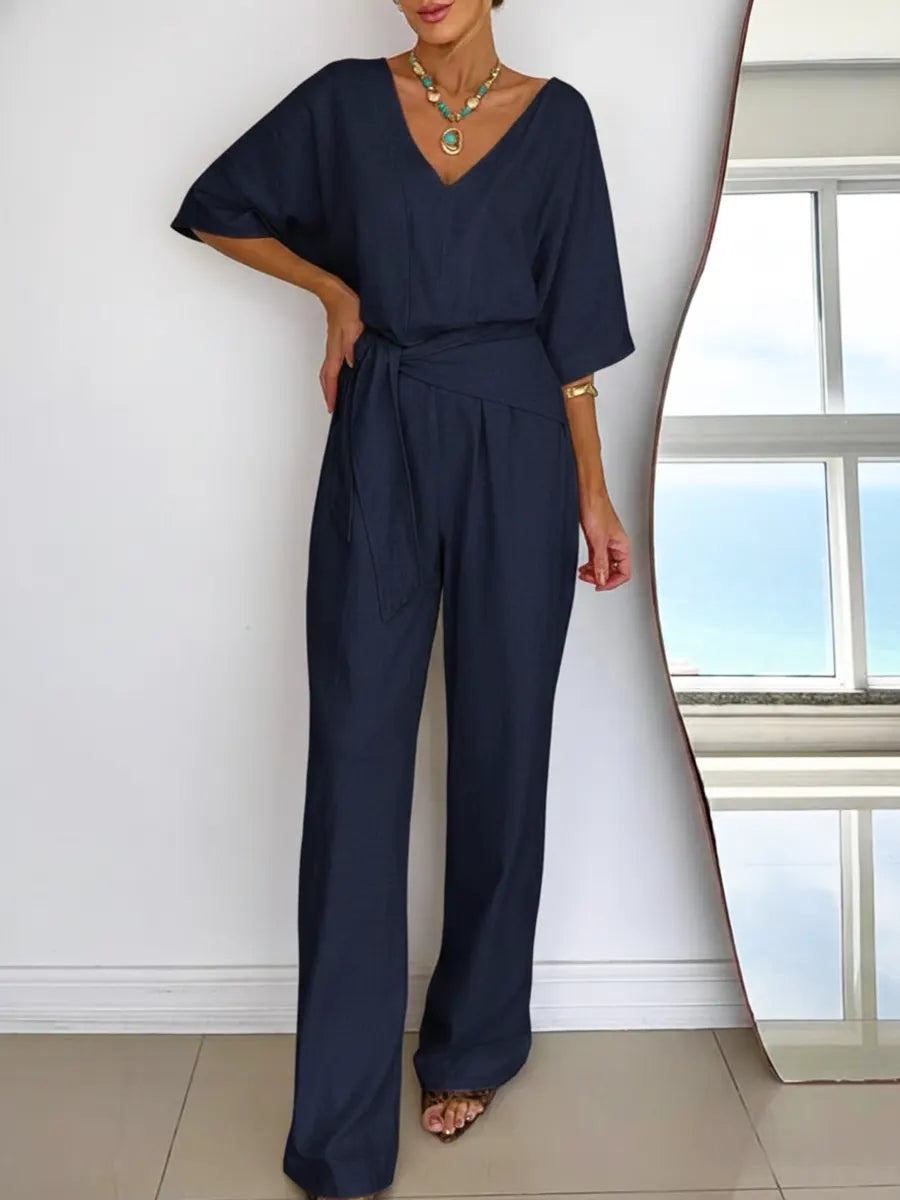 Nadia | Wide Leg Tailored Jumpsuit
