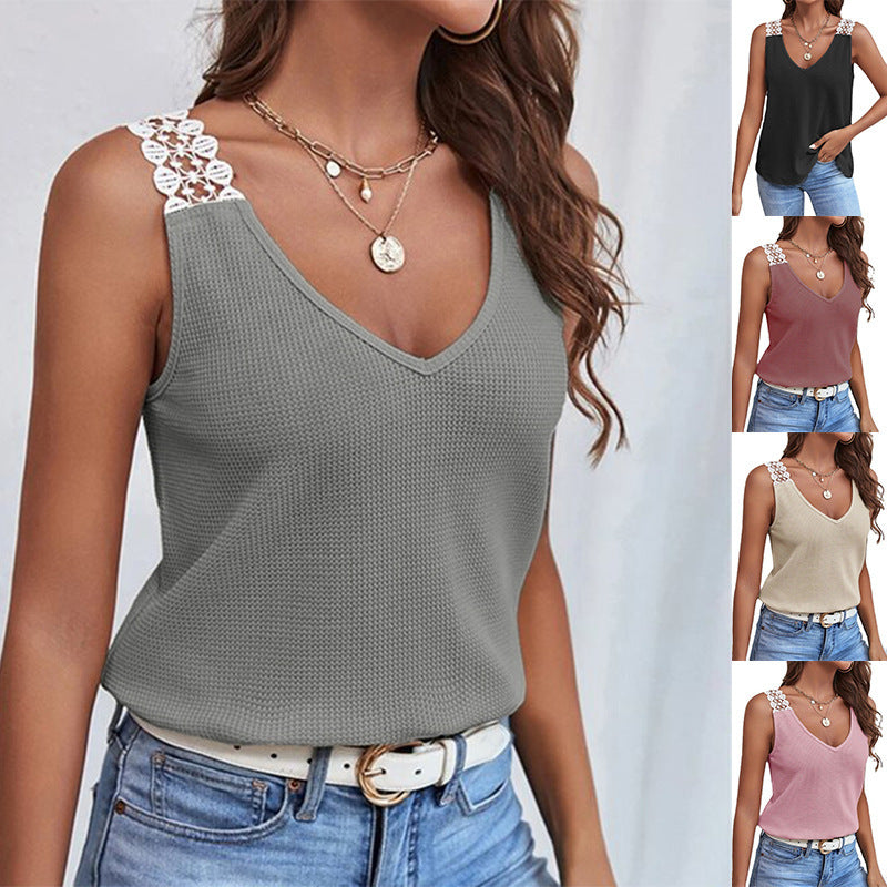 Samantha | Women's V-Neck Sleeveless Tank Top