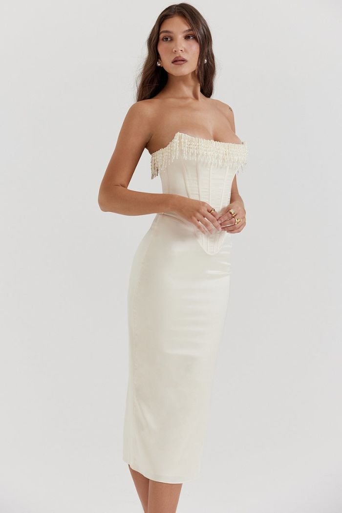 Sharlene | Embellished Strapless Luxury Dress