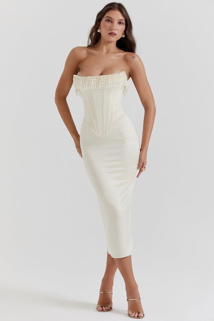Sharlene | Embellished Strapless Luxury Dress