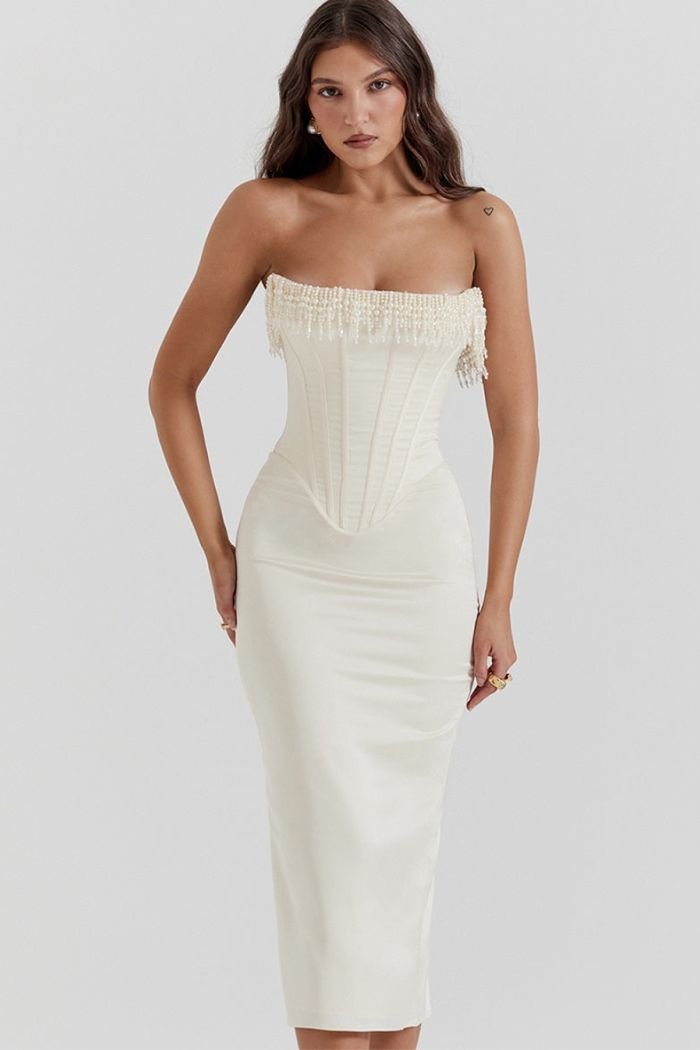 Sharlene | Embellished Strapless Luxury Dress