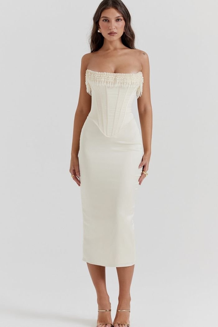 Sharlene | Embellished Strapless Luxury Dress