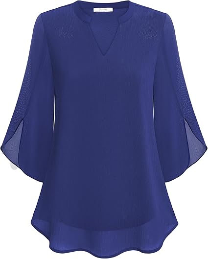 Hazel | Chiffon Petal Sleeve Tunic Blouse
