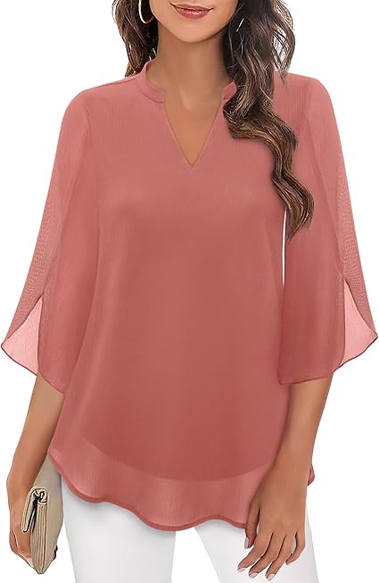 Hazel | Chiffon Petal Sleeve Tunic Blouse