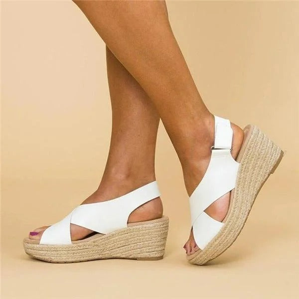 Women's Orthopedic Wedge Espadrille Cross-Strap Sandals