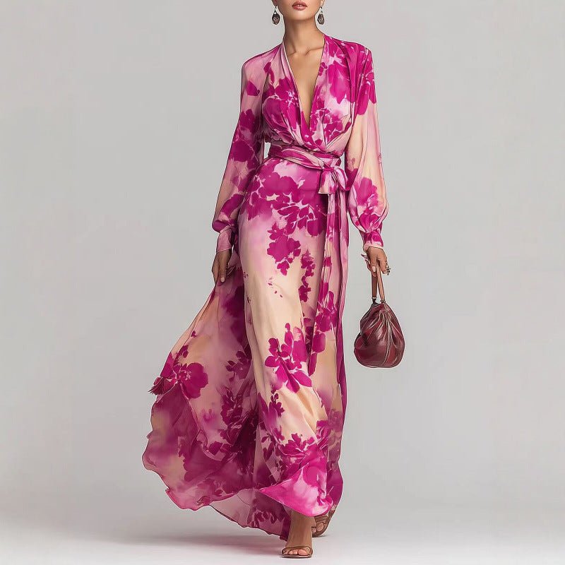 Aurora | Floral Chiffon Maxi Dress Women