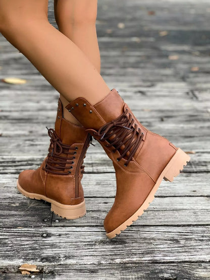Susan | Women's Round Toe Block Heels Boots