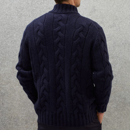 Marco | Men's Zip-Up Cable Knit Sweater