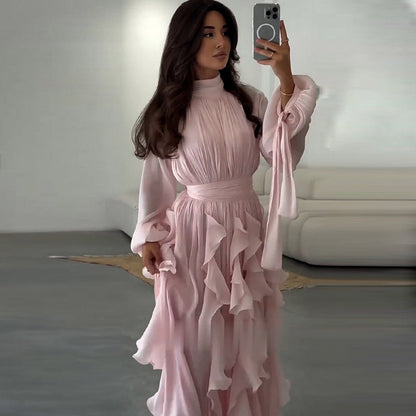 Elegant Ruffled Maxi Dress For Women
