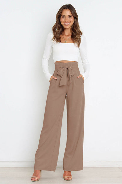 Wren | High Waist Wide Leg Linen Trousers